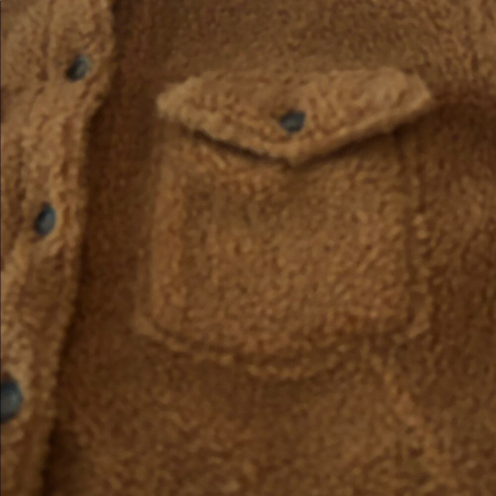 Marine Layer Eden Sherpa Overshirt Women's Orange/Brown Shacket Size Small - Picture 7 of 11
